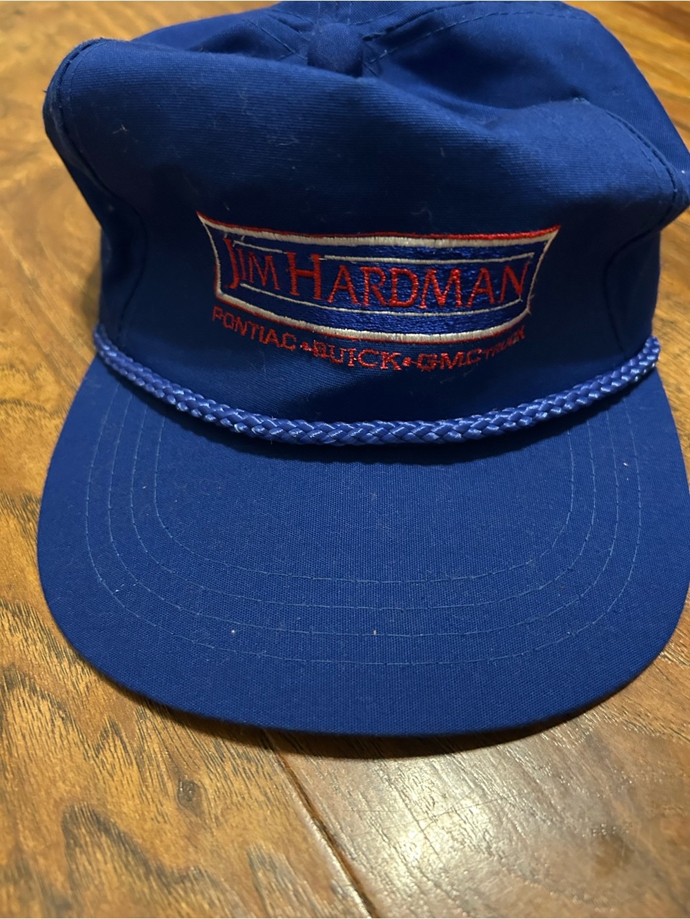 Vintage Trucker Hat Navy Blue with Red Logo 
Embroidered Rope-Trim Baseball Cap